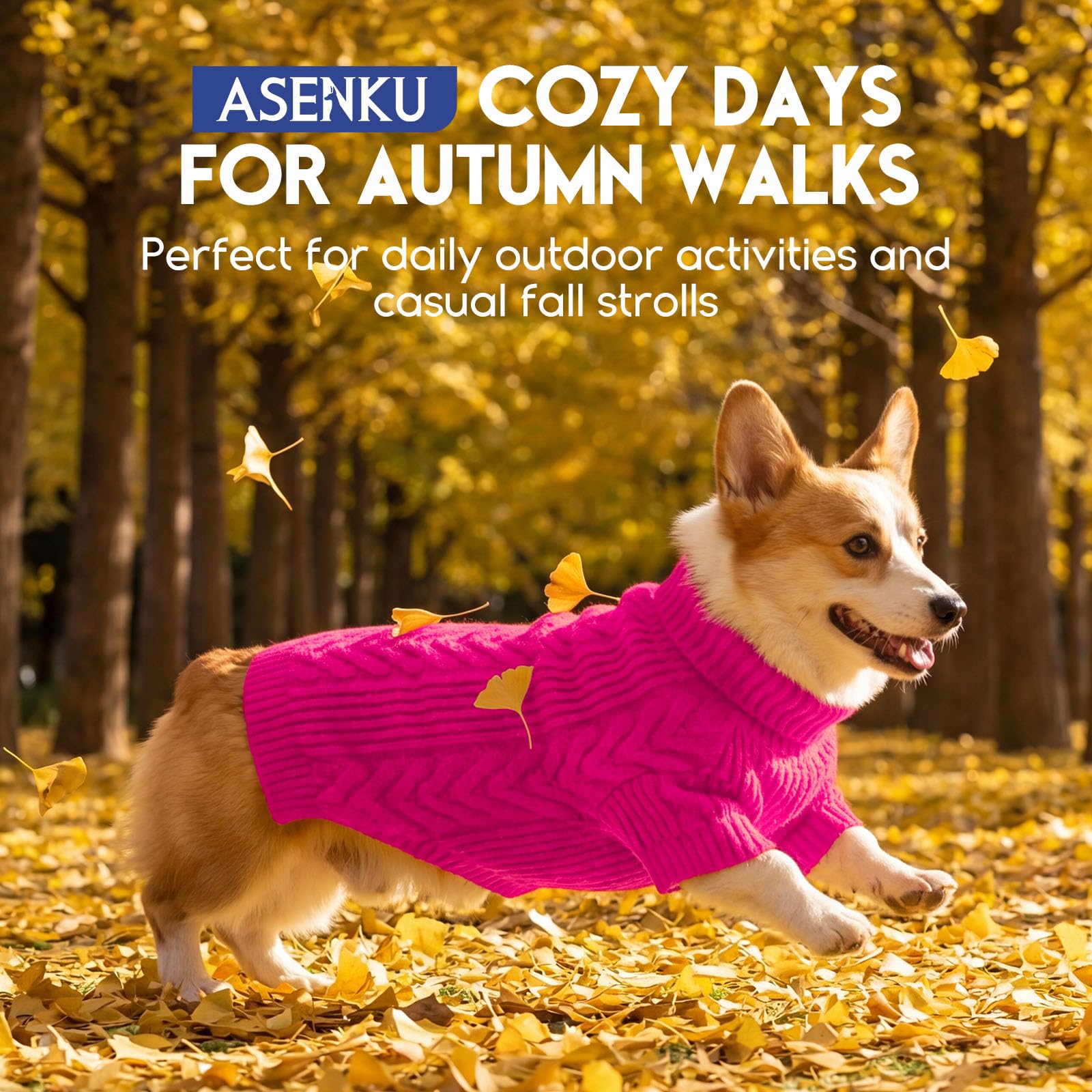 ASENKU sudadera para perro XXL puño y cuello doblables para ponérsela fácilmente.