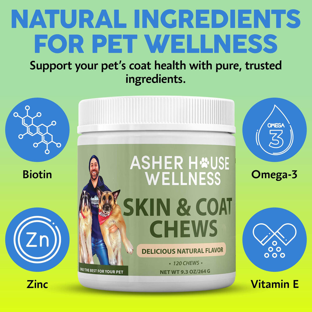 Asher House Wellness envase de 120 masticables para varios meses.