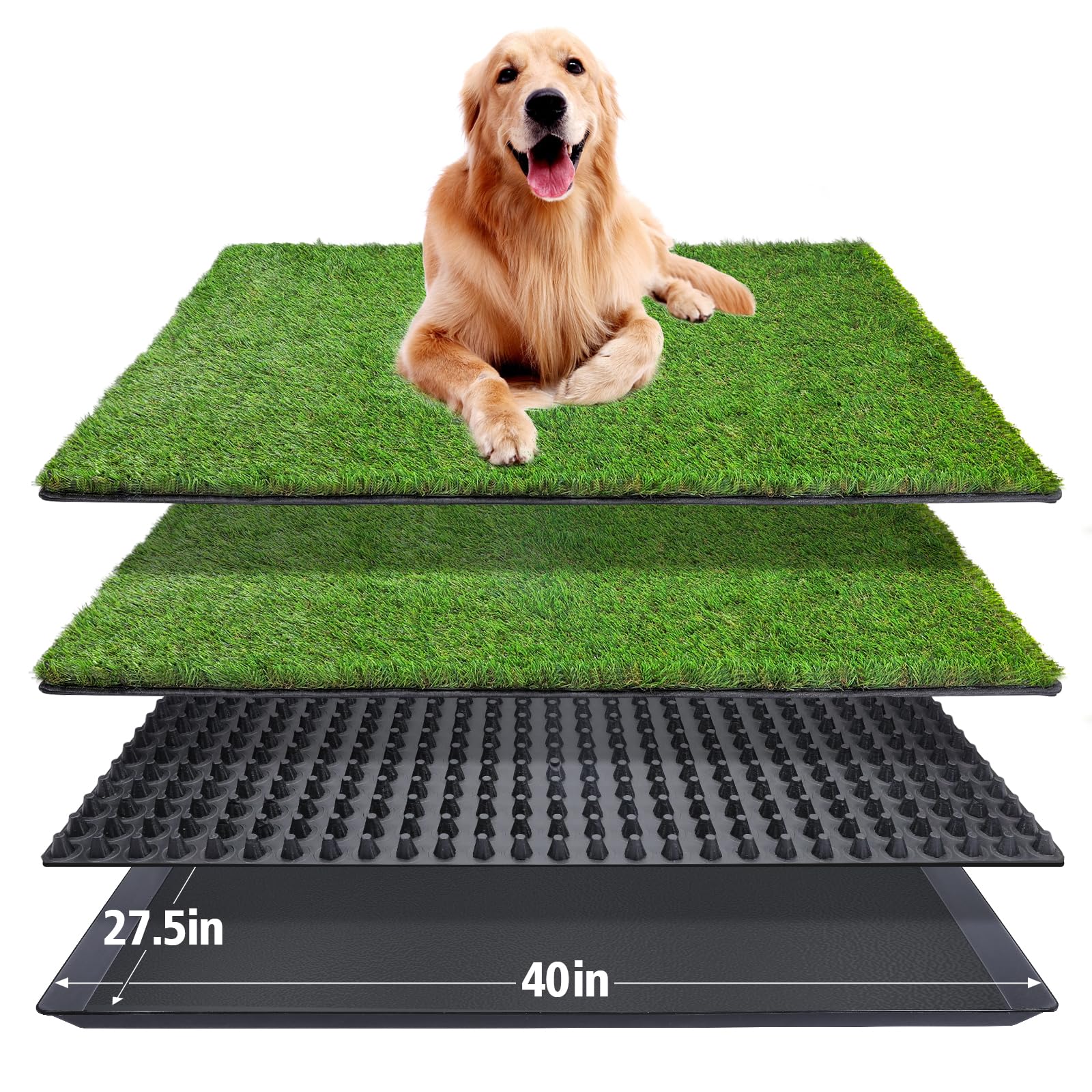 ASKIZ cesped artificial para perros con bandeja, conjunto completo para entrenamiento interior