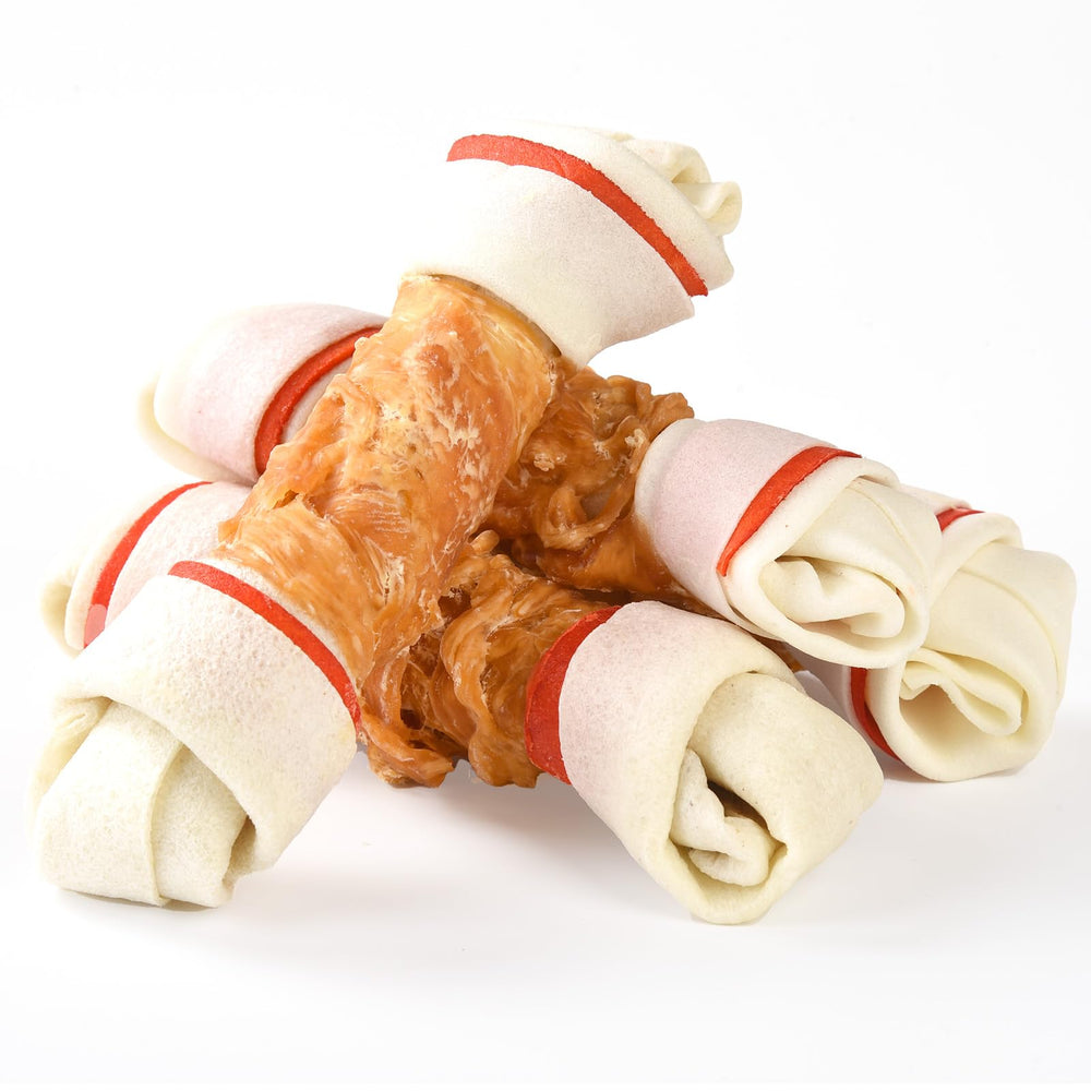 ASMPET huesos nudo de pollo: masticación duradera para perros.