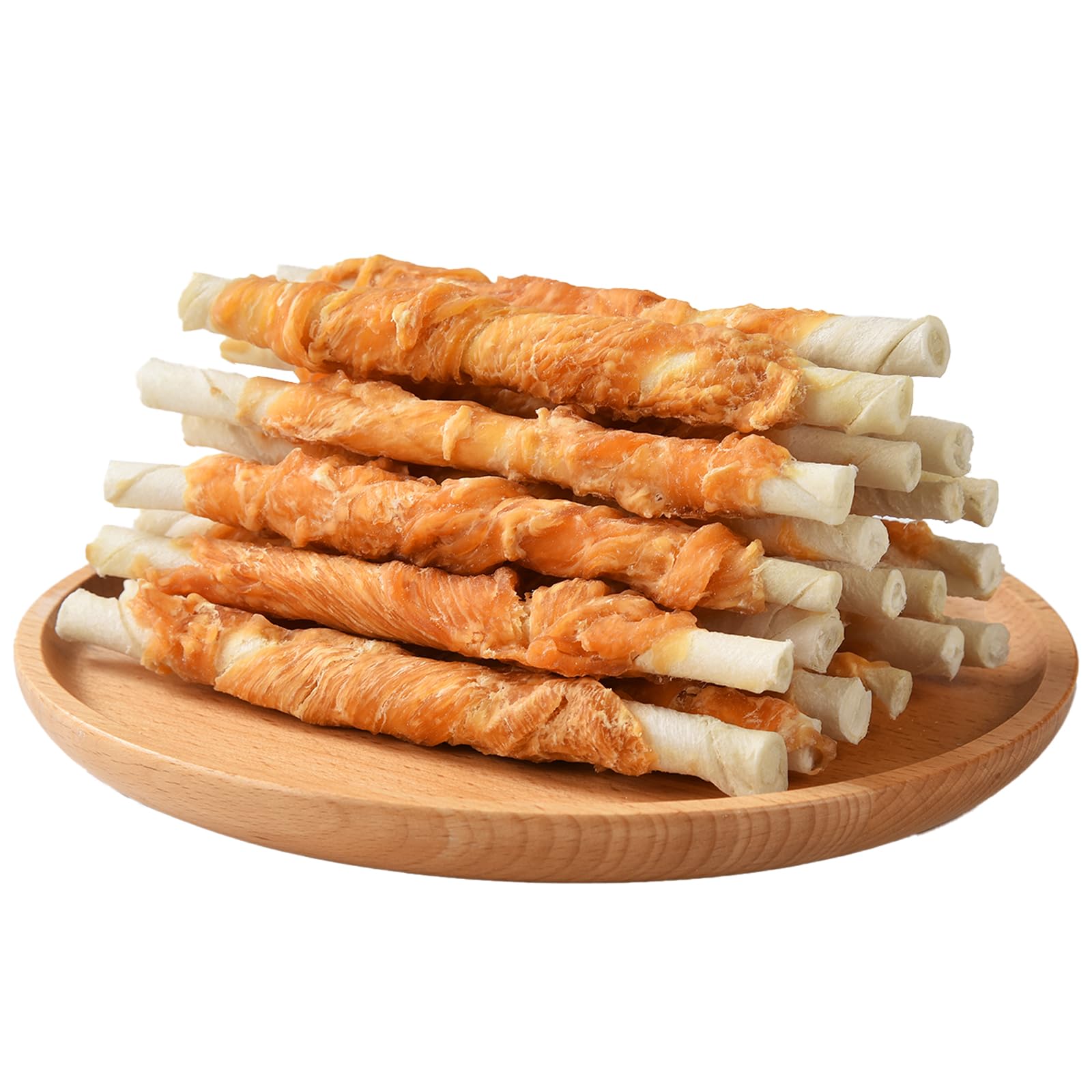 ASMPET palitos de pollo envueltos en piel cruda, lista para entrenar y entretener.