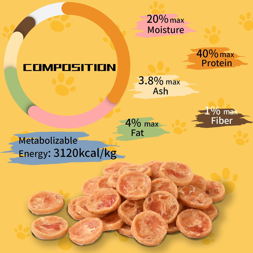 ASMPET premio para entrenamiento canino, chips de pollo para motivación