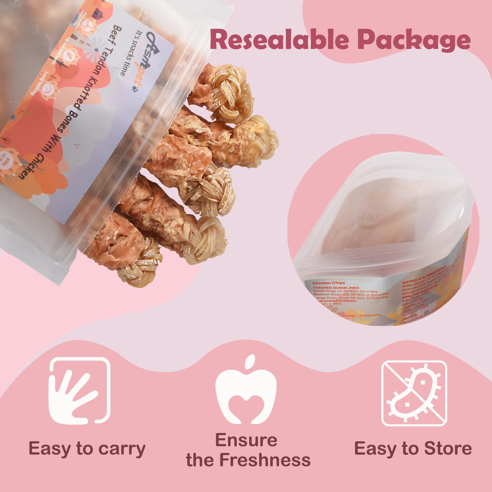 ASMPET Recompensa para adiestramiento con textura natural y sabor real