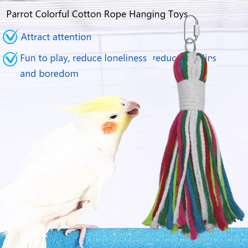ASOCEA juguete colorido para aves, fortalece piernas