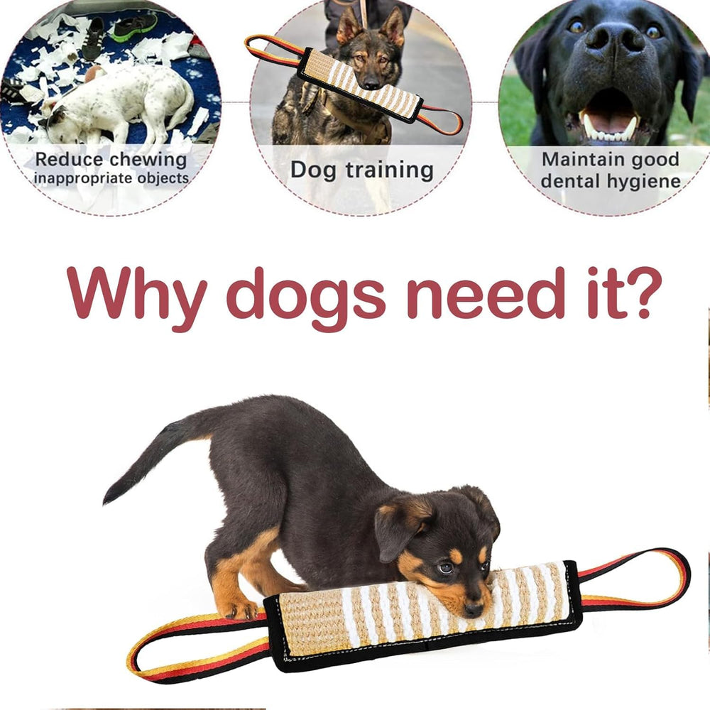 ASOCEA Juguete de Tirón para Perros: dos asas que facilitan el agarre y el juego.