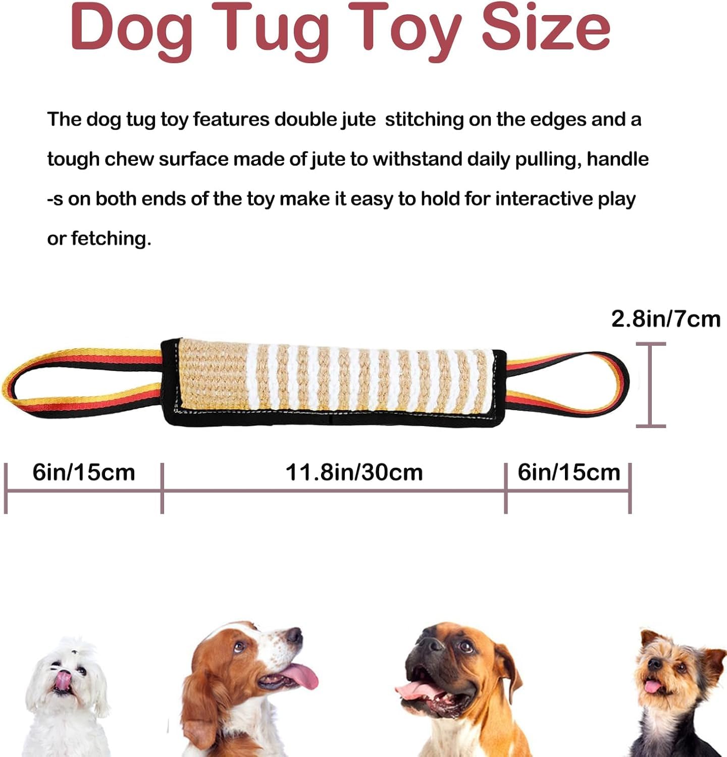 ASOCEA Juguete de Tirón para Perros: yute resistente y costuras duraderas para uso diario.