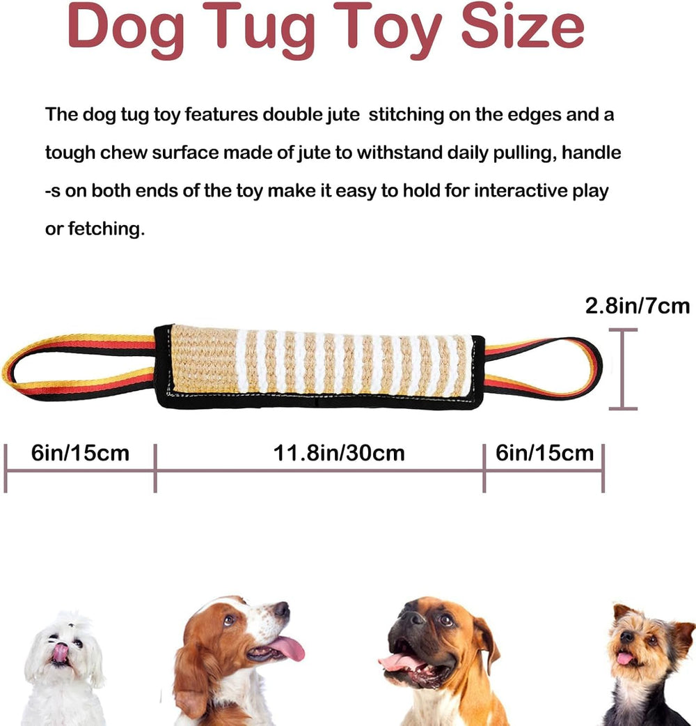 ASOCEA Juguete de Tirón para Perros: yute resistente y costuras duraderas para uso diario.