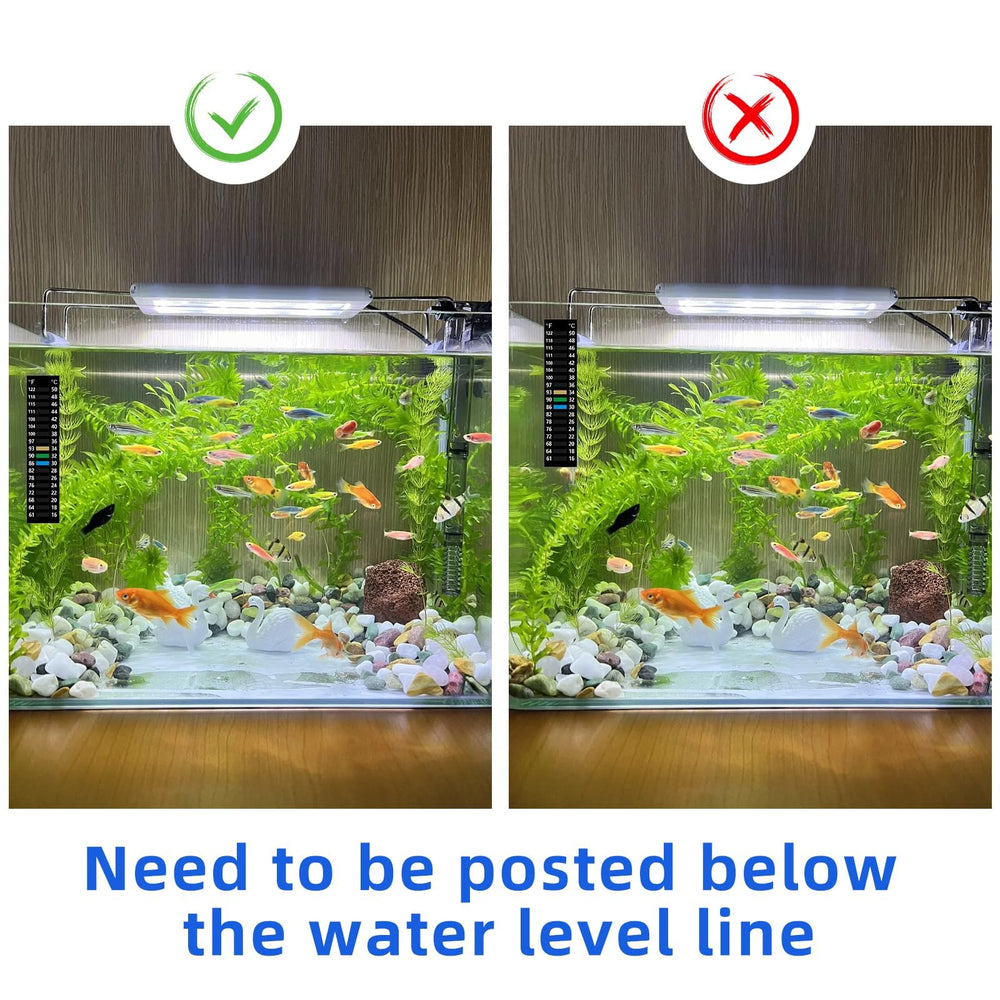 Asofelk fijación lateral del termómetro en acuario para lectura sin obstrucciones.