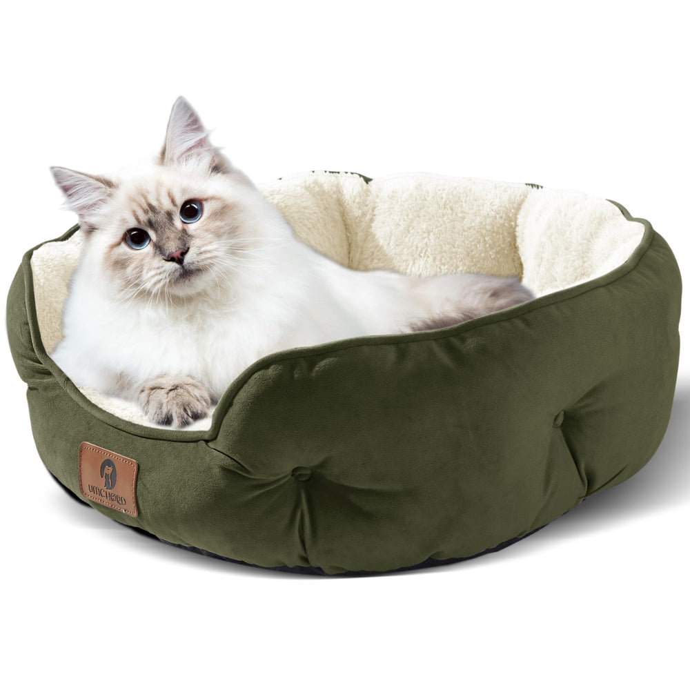 Asvin cama para gato interior redonda, confort para dormir seguro
