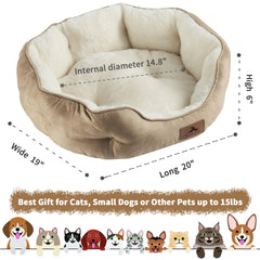 Asvin cama para perro pequeño, textura sherpa suave y cálida.