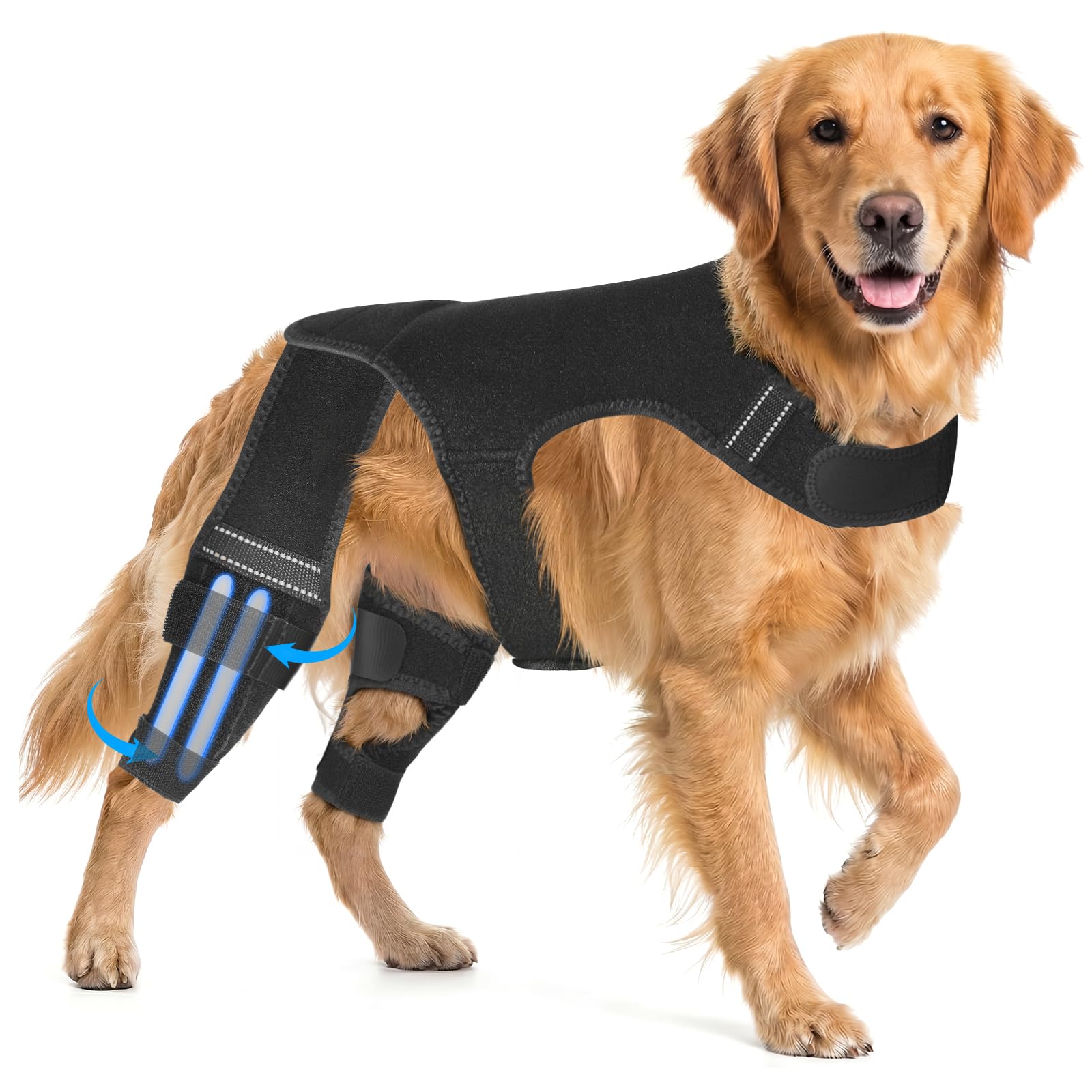 Atiansen rodilla-perro, soporte trasero ajustable para mayor estabilidad al caminar.