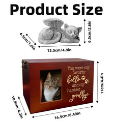 Atigrado: urna para gato con marco de foto conmemorativo para recordar.