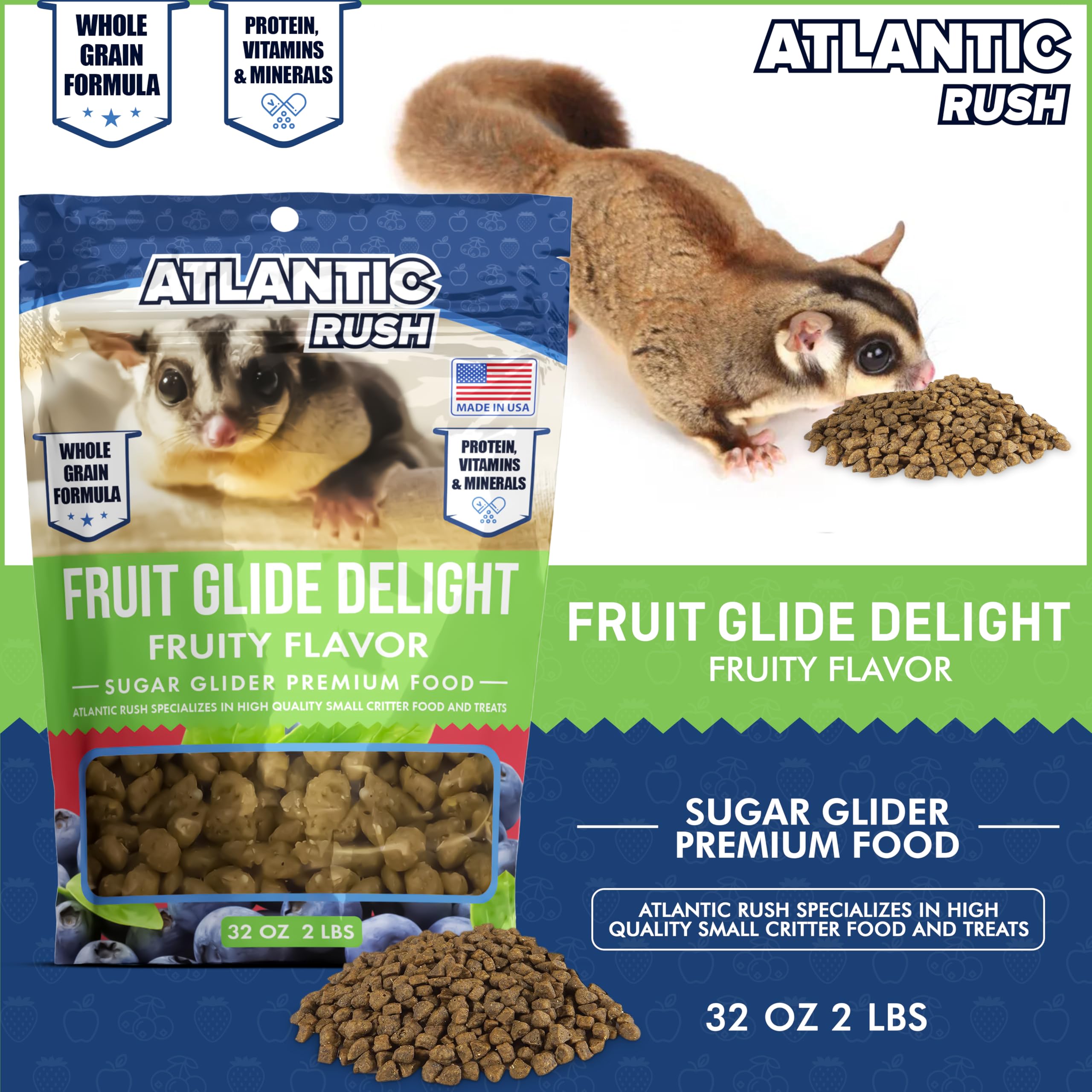 Atlantic Rush Fruit Glide Delight, fabricado en Estados Unidos con controles de calidad.