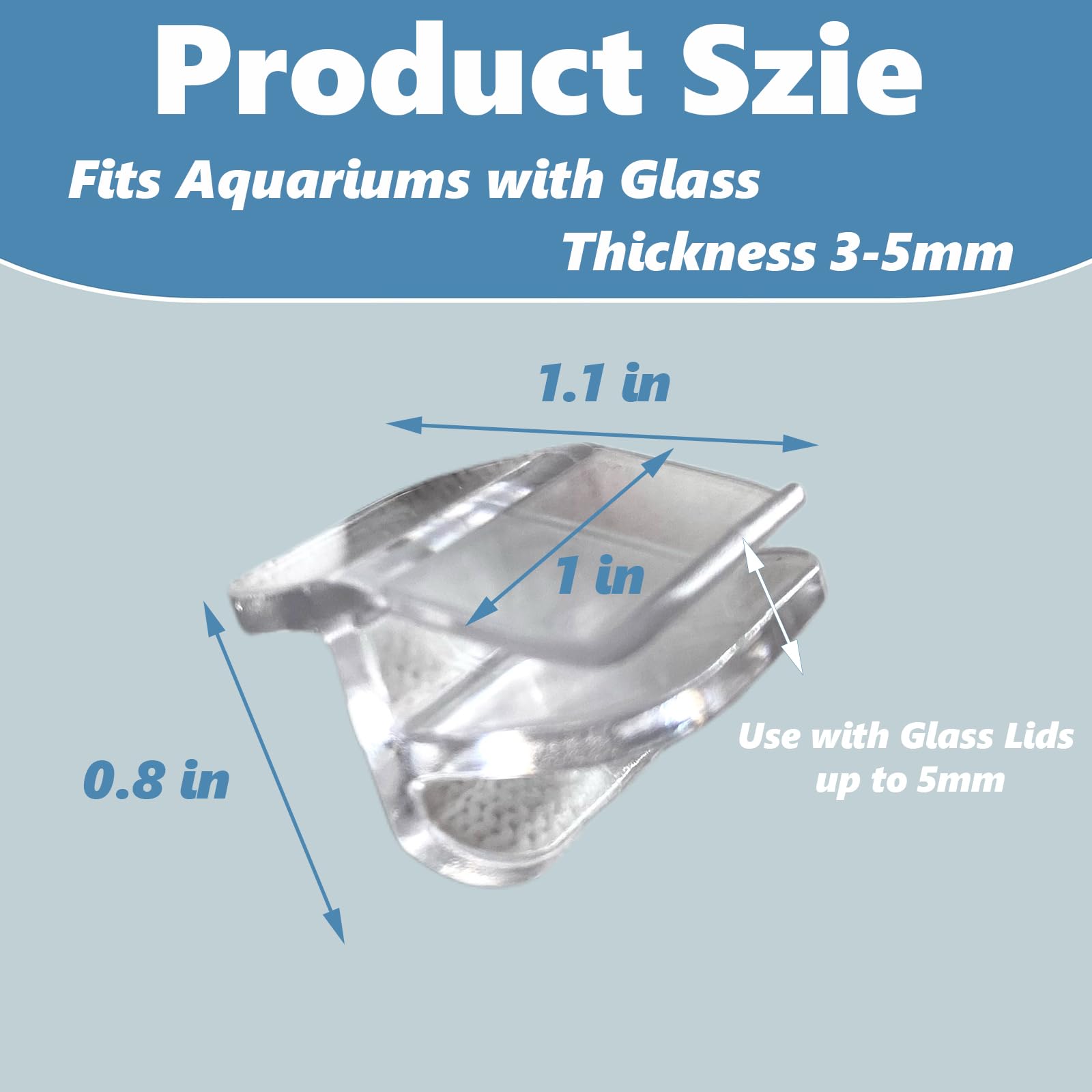 Clip transparente auaurly para acuario sin marco, mantiene la tapa estable.