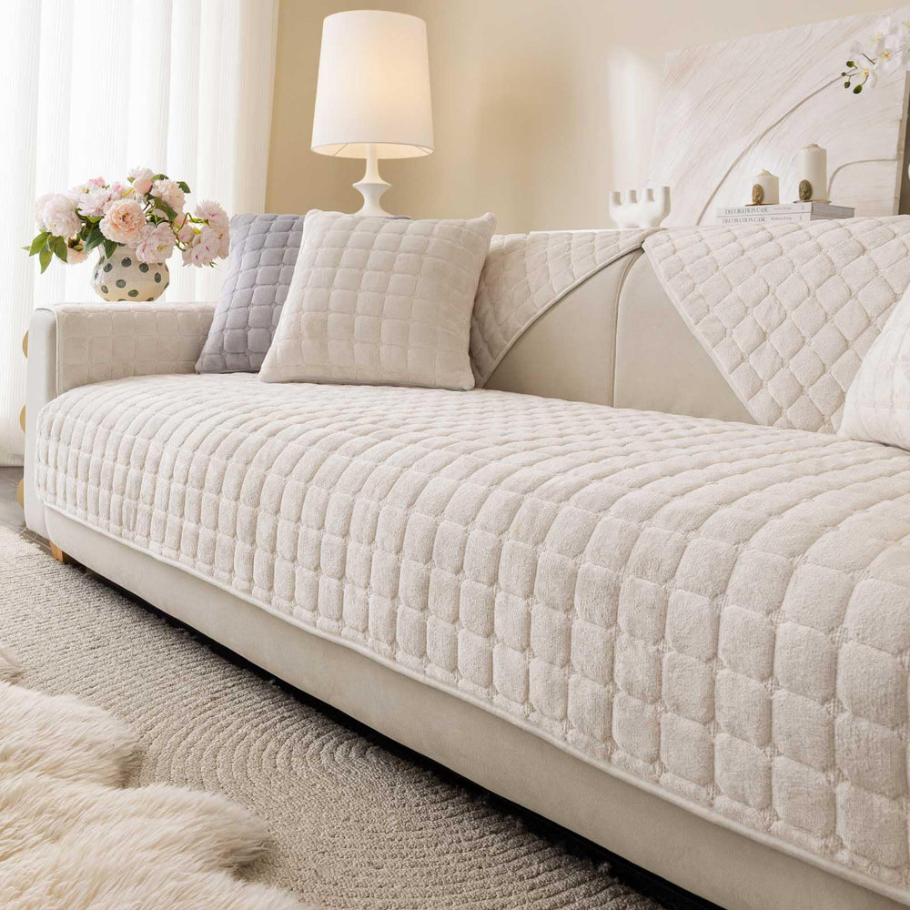 Aucrovee funda velvet sillón blanco 36x82: suave y protegida para mascotas