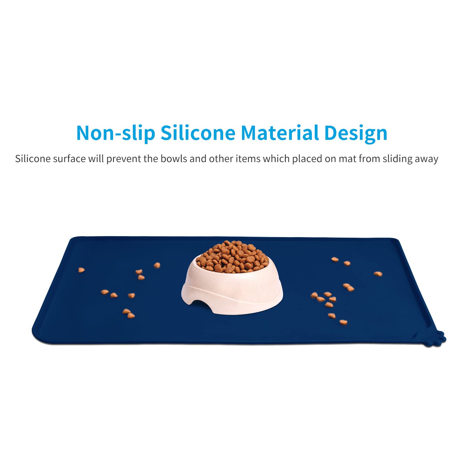 AUDWUD alfombrilla antideslizante para comida y agua, mantiene cuencos estables.