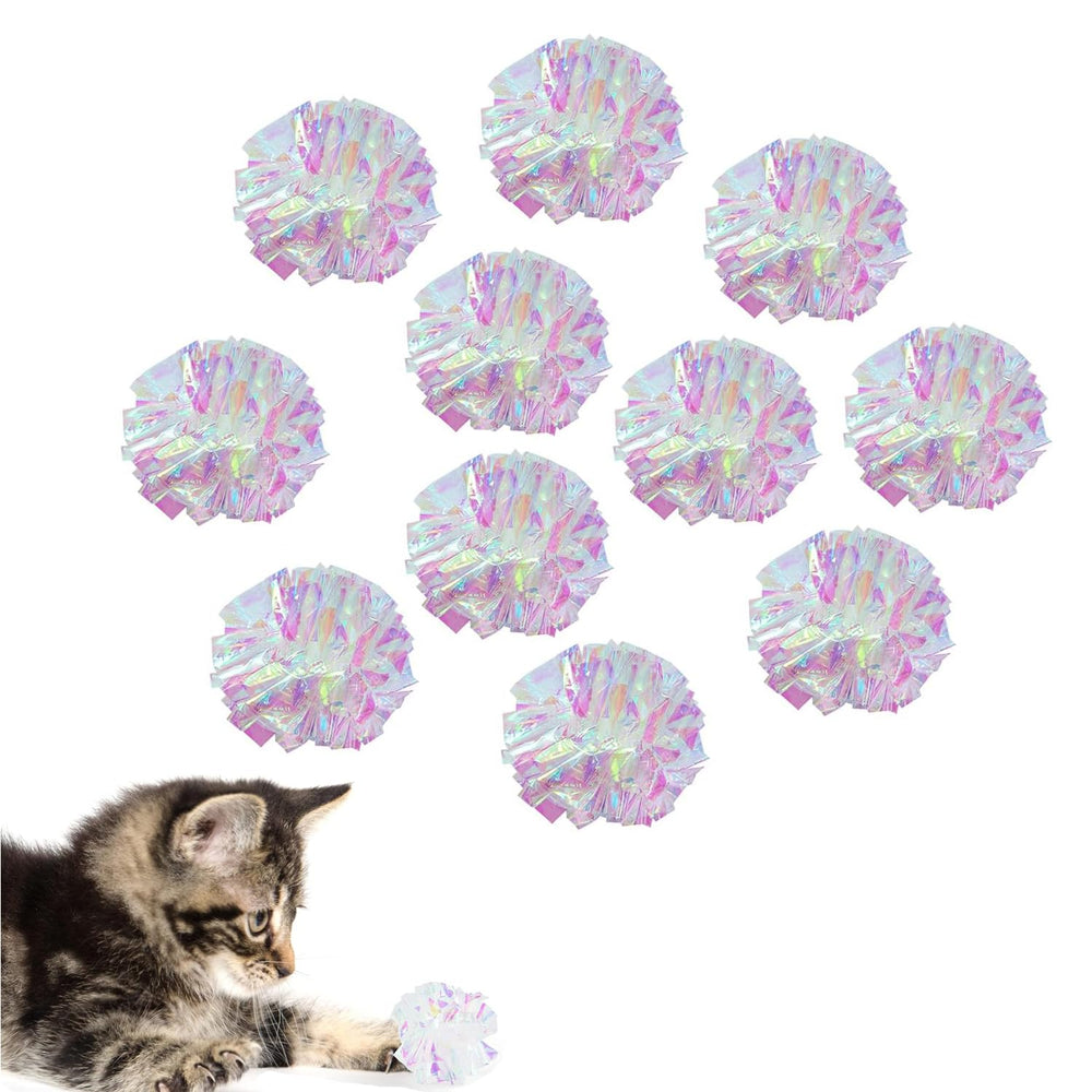 Pelotas crinkle sin tinte AUEAR, 2 pulgadas para juego interactivo del gato.