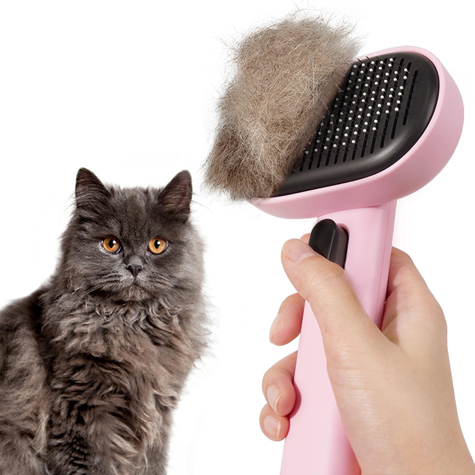 Cepillo Aumuca para gatos, enfoque en desprendimiento de pelo interior para un hogar más limpio