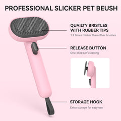 Aumuca cepillo para gatos, limpieza automática con un solo clic para liberar el pelo