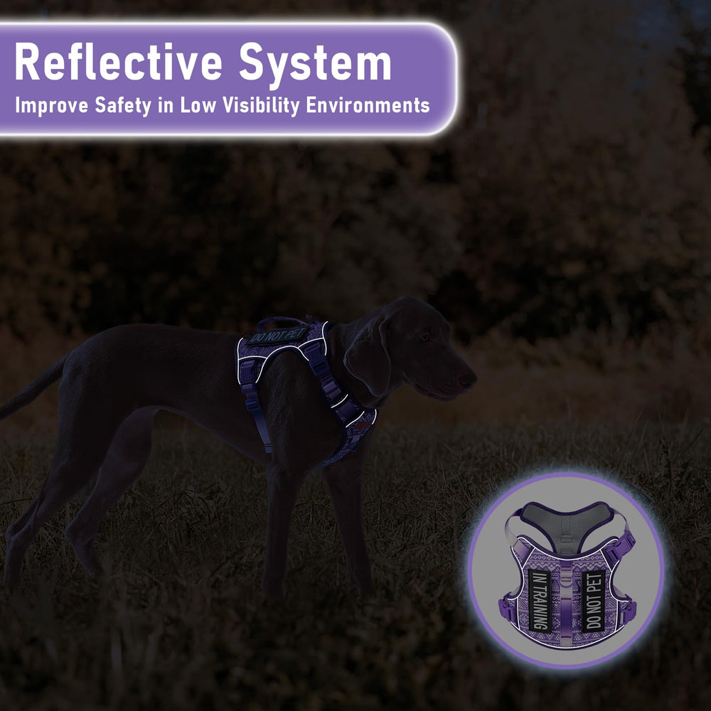 AUNZO arnés táctico para perro grande – reflejante para mayor visibilidad.