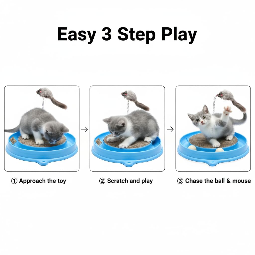 AUOON Pista-bolas-gato estimula actividad física y juego continuo.