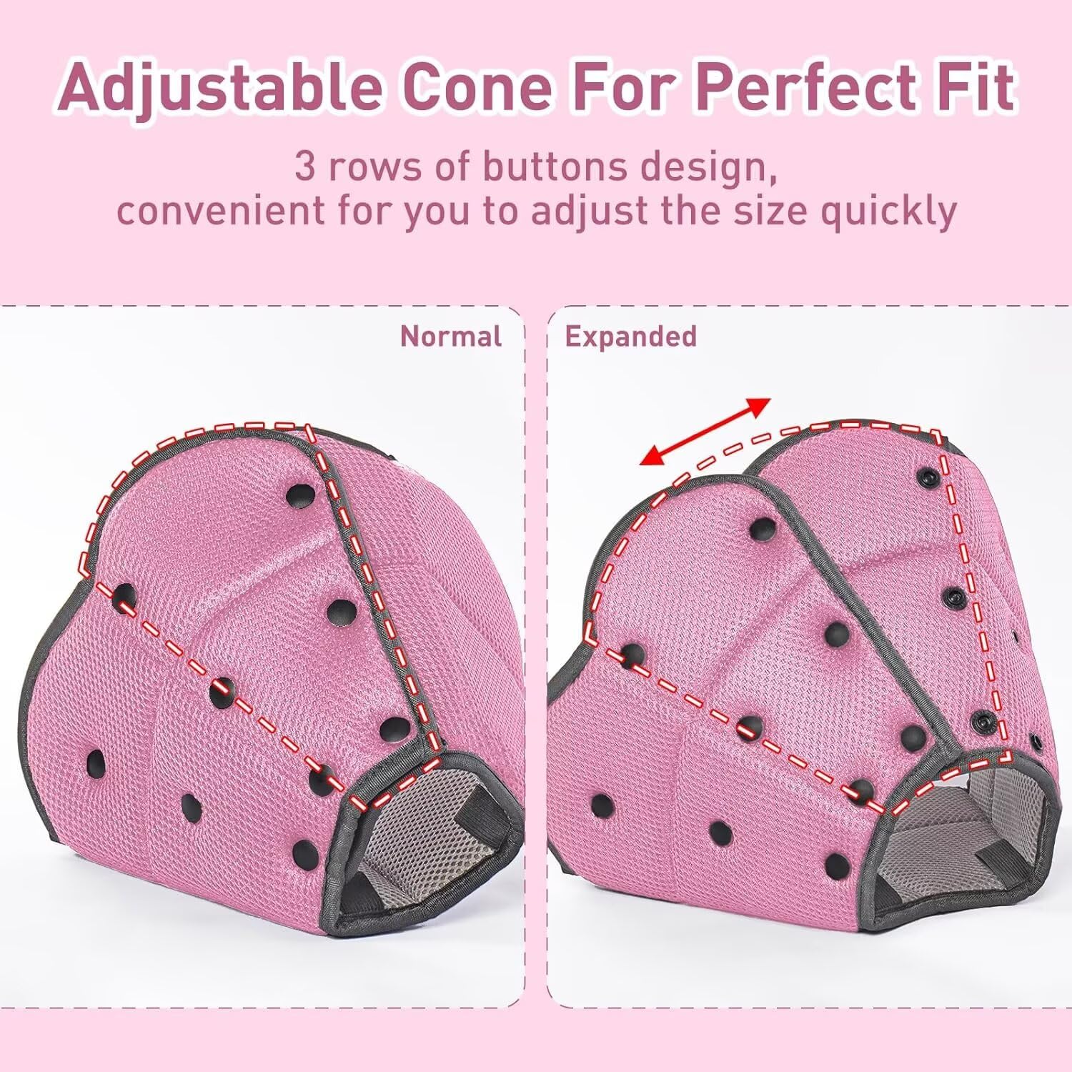 AuraPaw collar con tres botones para ajuste preciso del cuello