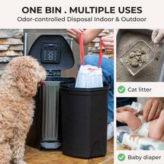 Auri Paws dispensador de bolsas integrado para cambios rápidos.