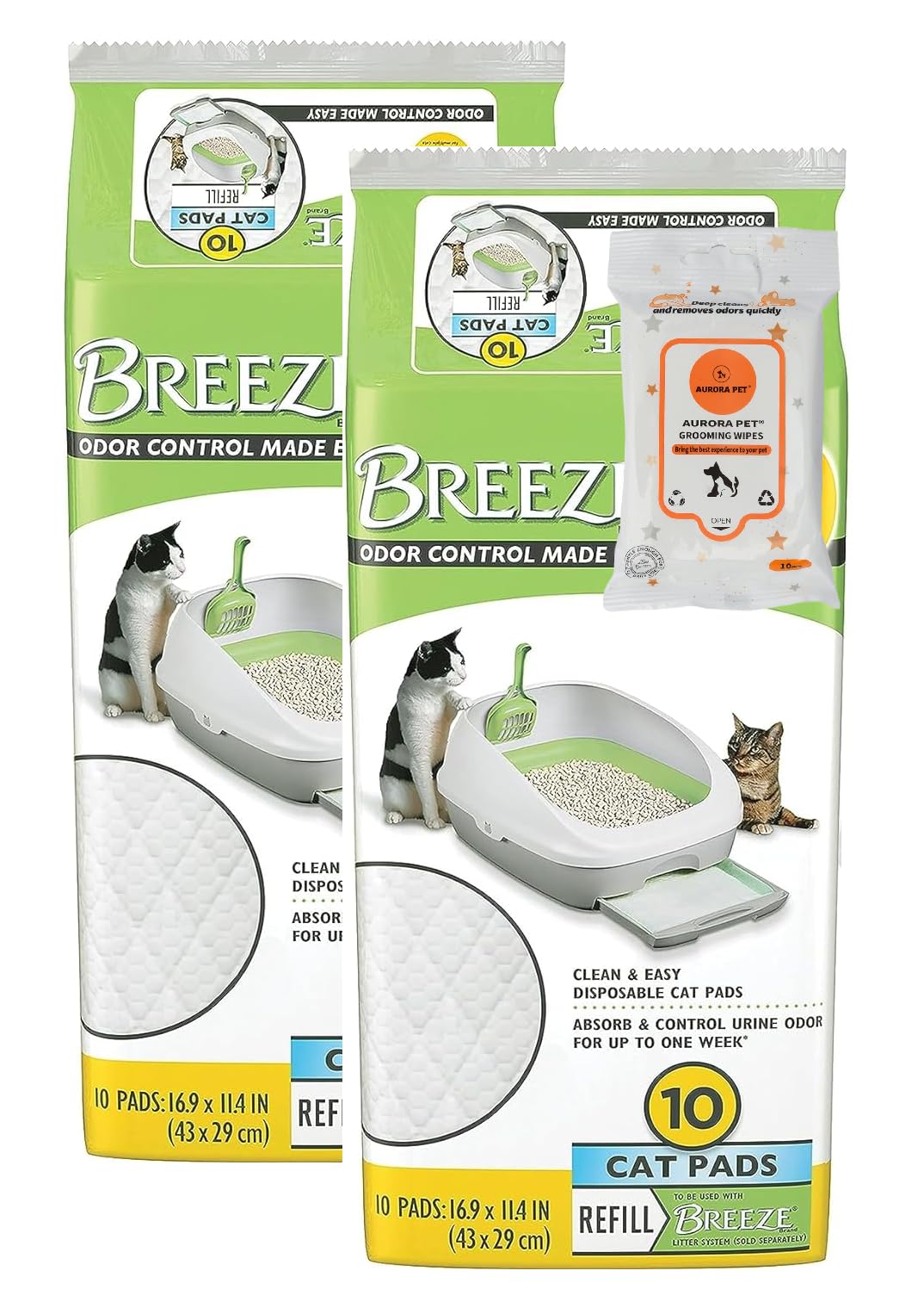 Aurora Pet almohadillas Breeze recambio 2x10 para instalación rápida.