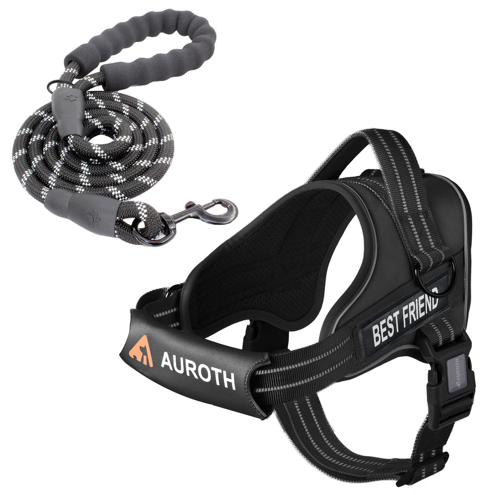 Arnés AUROTH sin tirón ajustable para perros, comodidad y control diario.