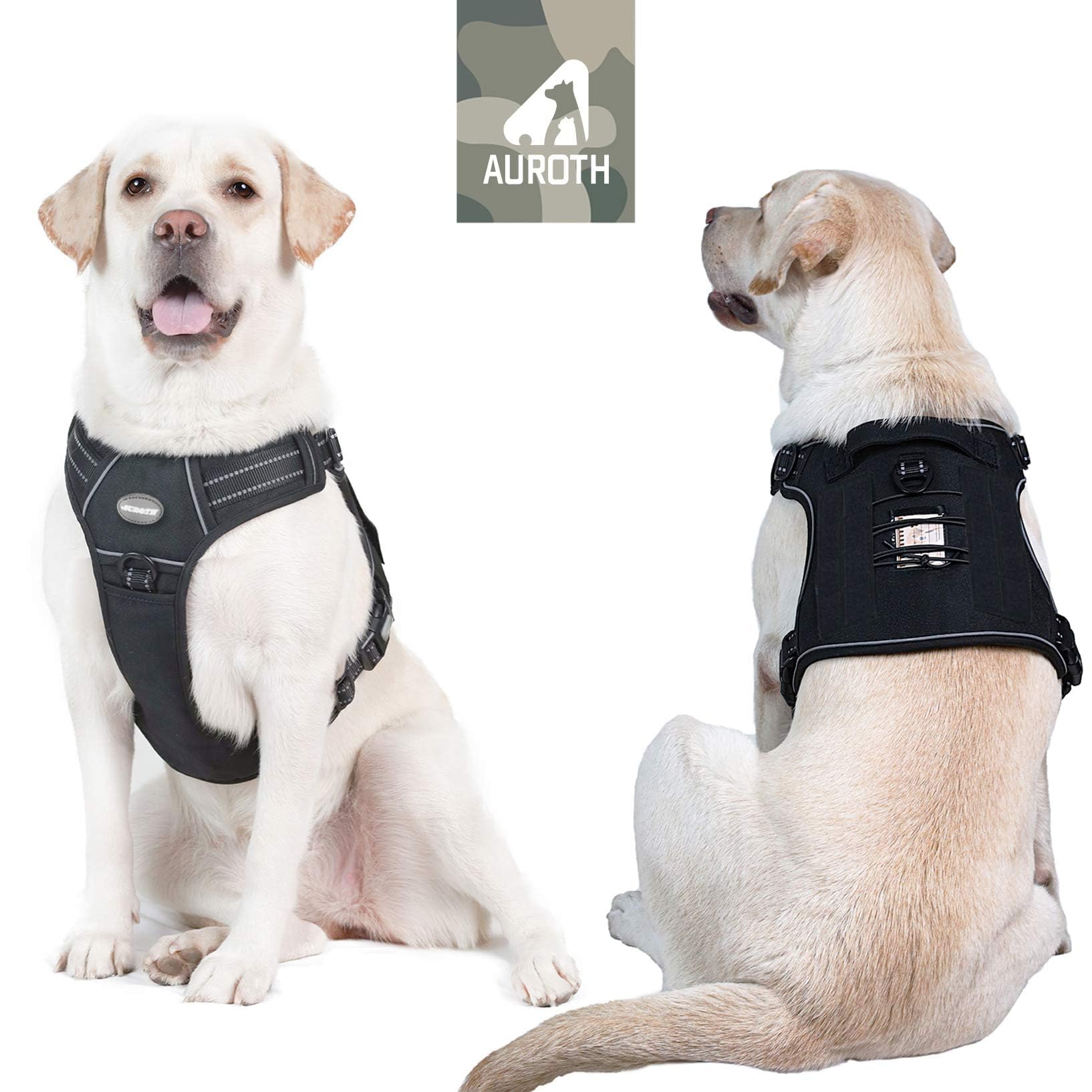 AUROTH arnés táctico para perro grande – insignia BEST FRIEND para identificación