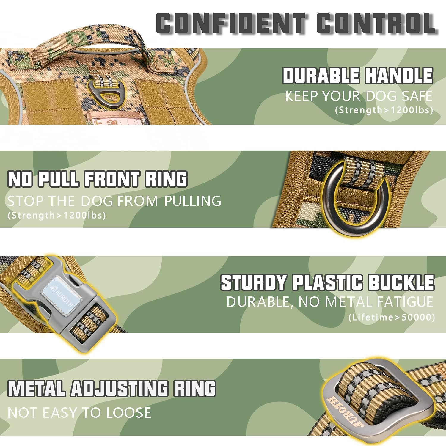 AUROTH arnés MOLLE lateral para llevar accesorios esenciales.