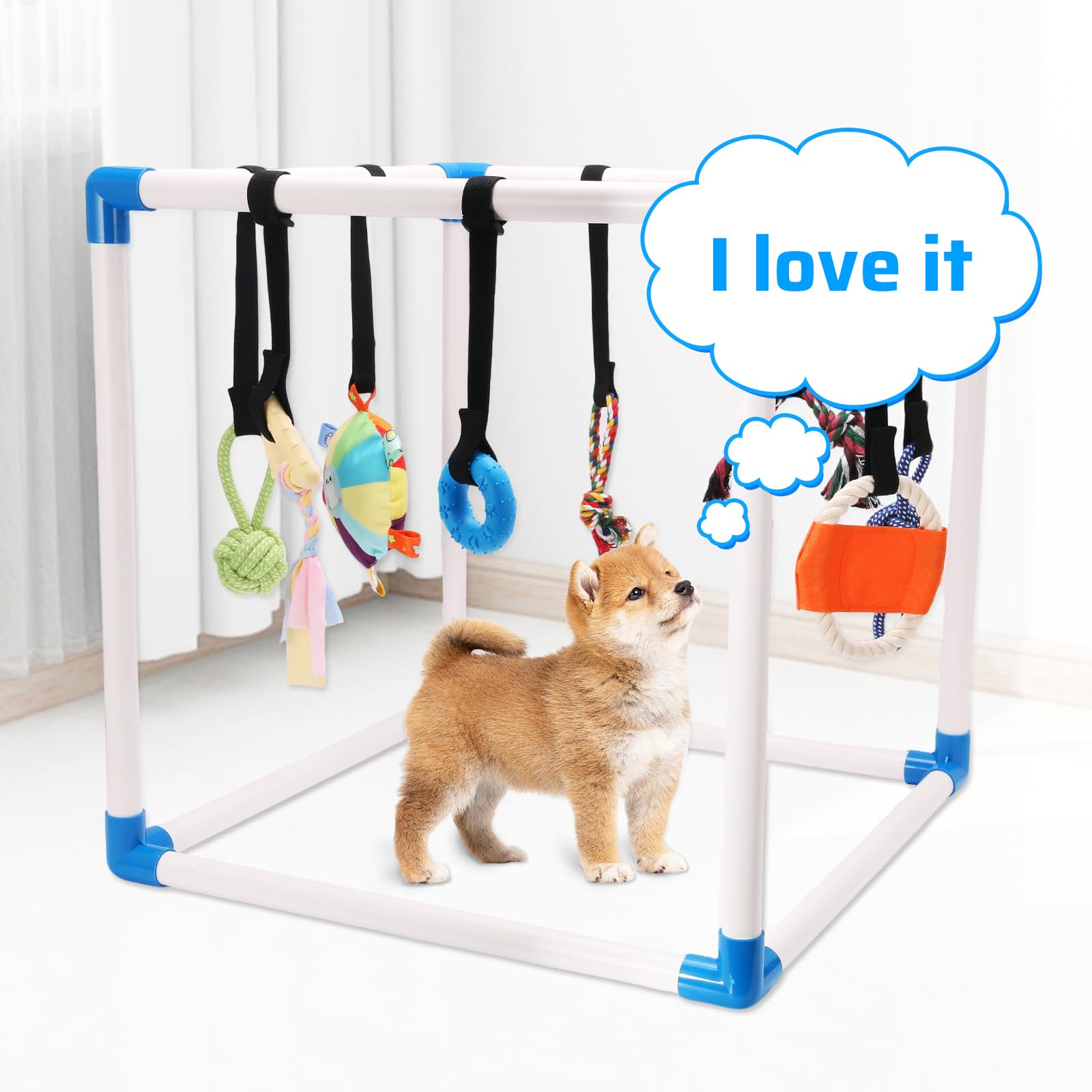 Autyomo Puppy Play Gym: diseño compacto que cabe en la mayoría de espacios interiores.