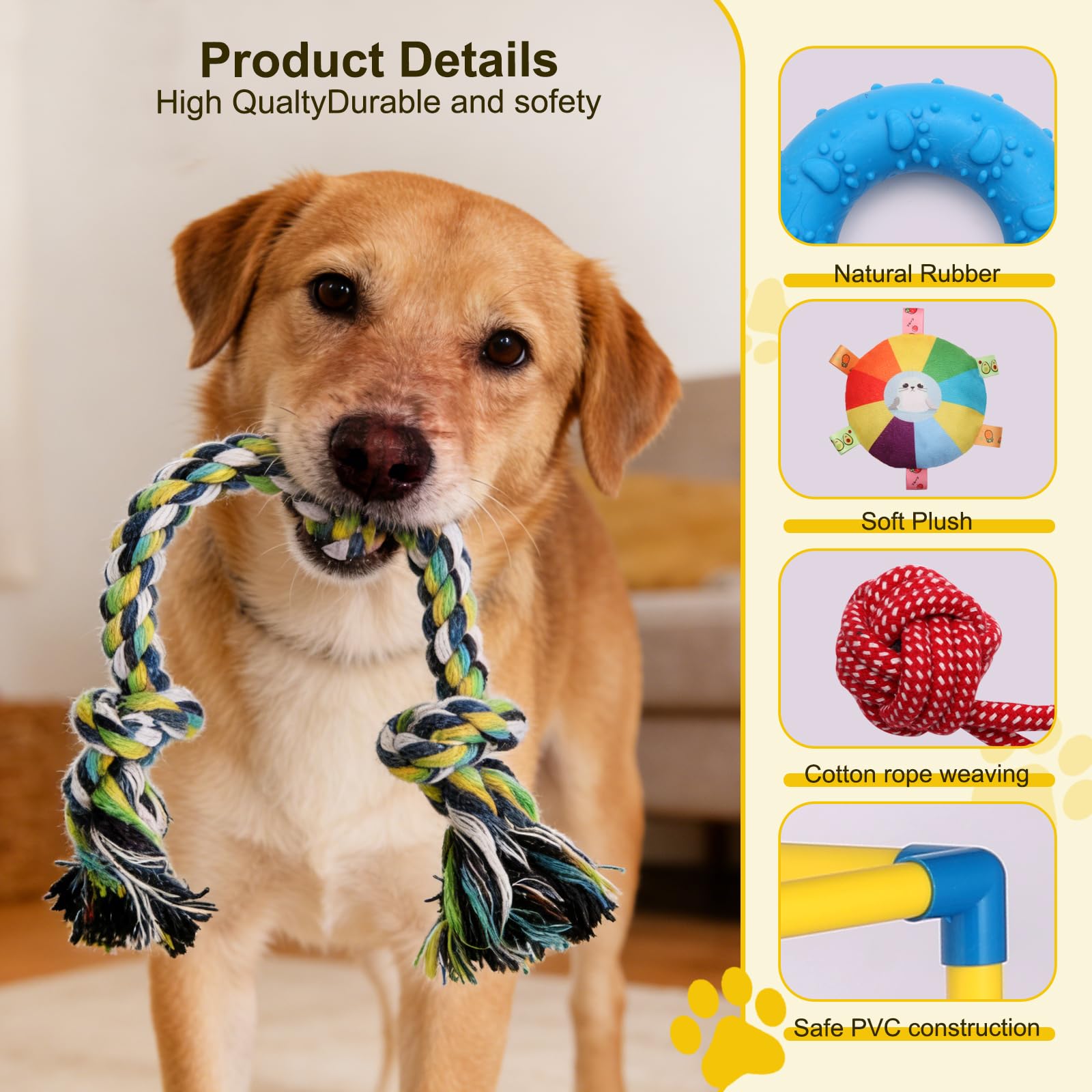 Autyomo Puppy Play Gym: juguetes mordedores para dentición y juego.