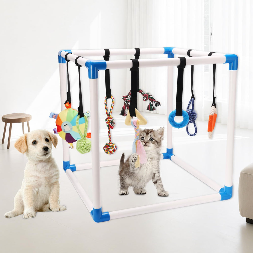 Autyomo Puppy Play Gym: texturas y sonidos variados para enriquecimiento sensorial y entretenimiento.