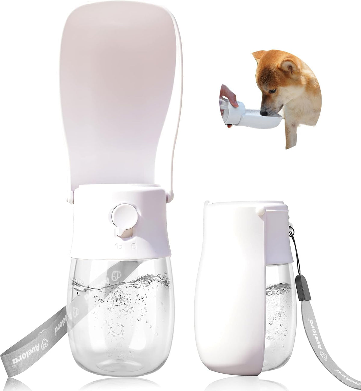 AVELORA botella plegable de agua para perros, ideal para paseos al aire libre.