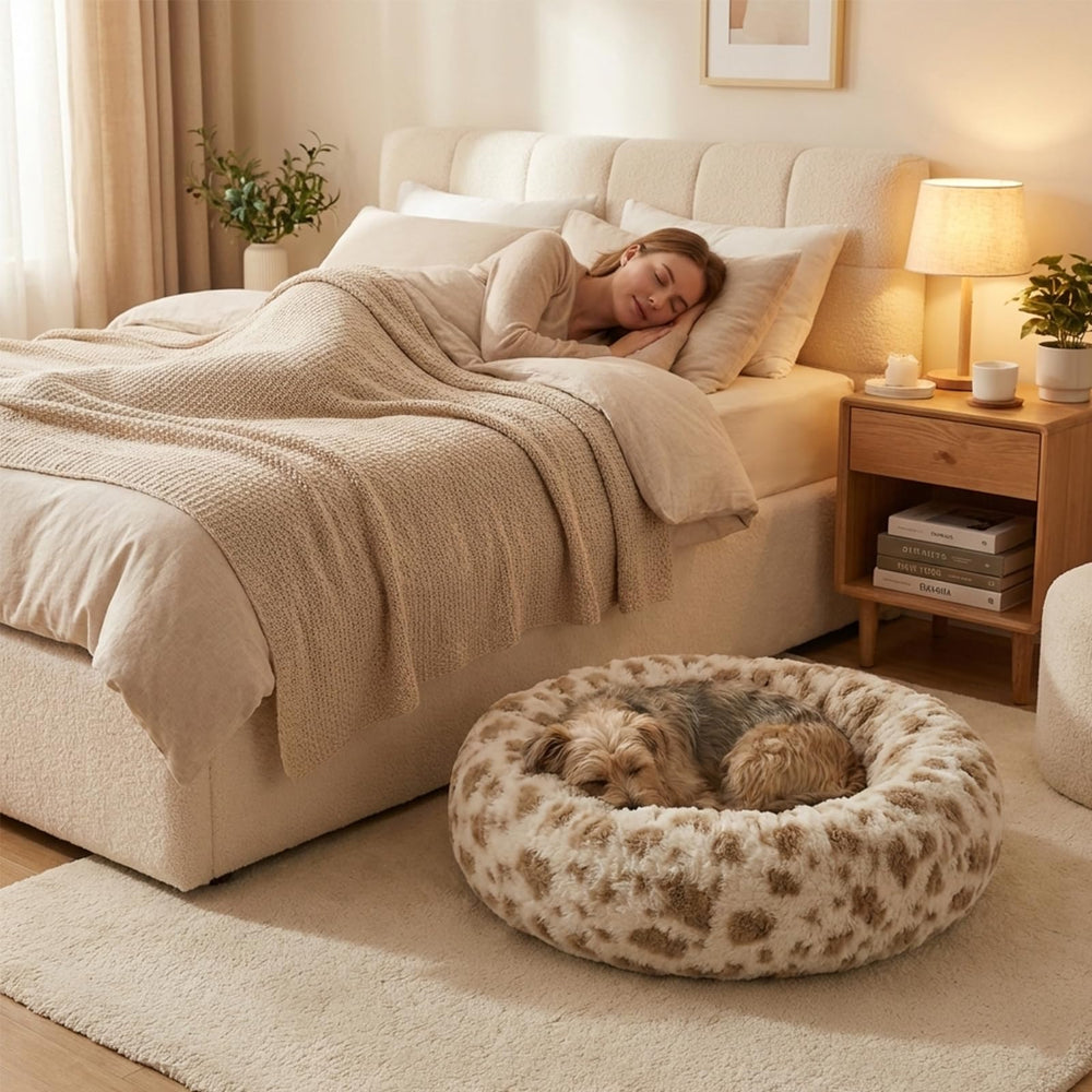 Avont cama para perro redonda, funda lavable para higiene diaria.