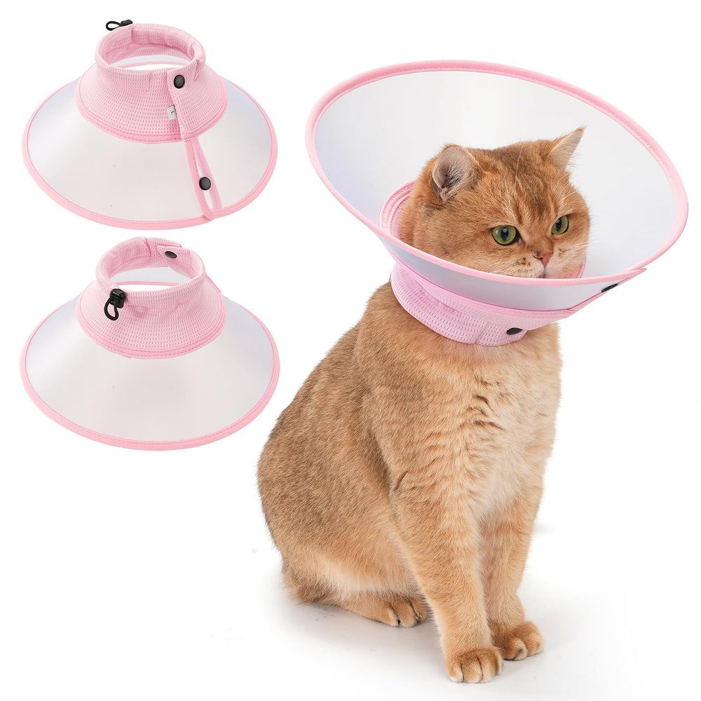 Avont cono ajustable para gato, vista frontal, ideal para recuperación y protección de la piel.