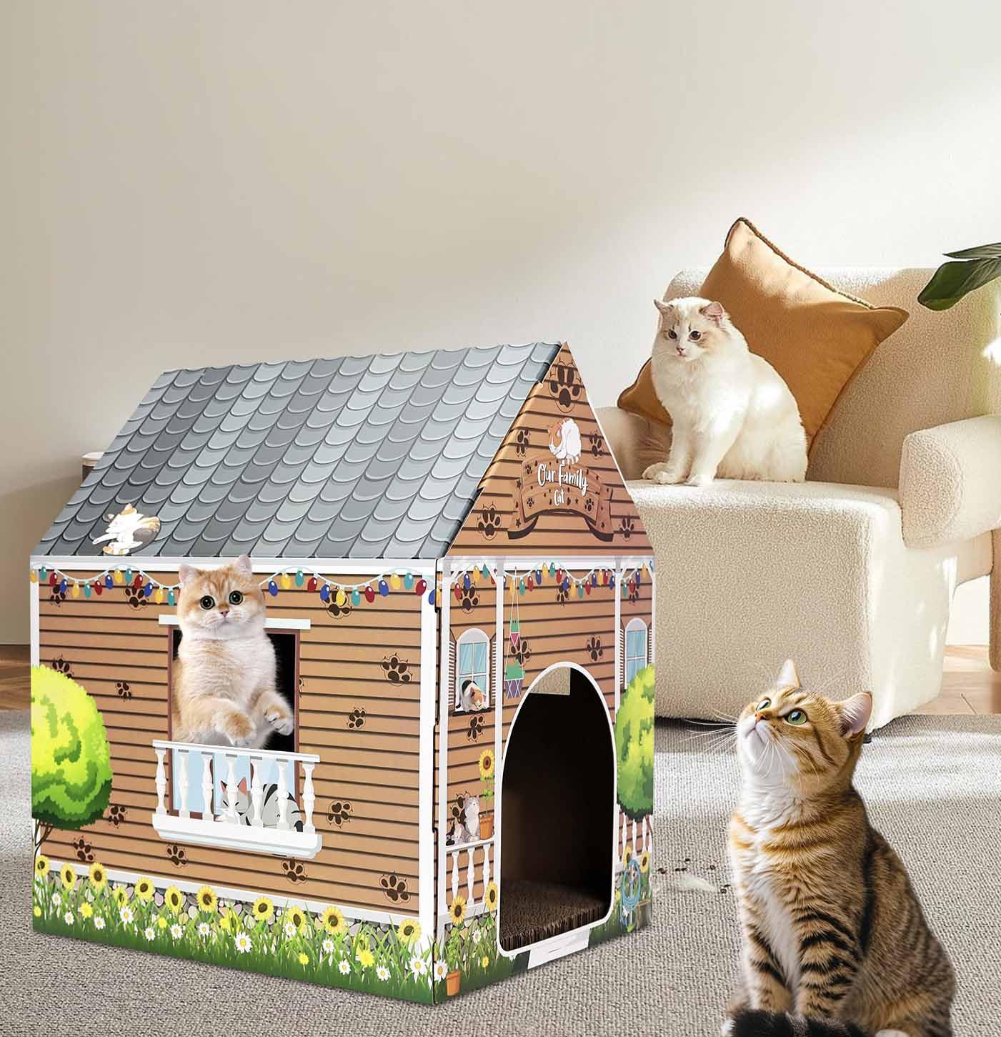 AVXINSOK caja-juego-gato-rincon-relajante: refugio pequeño para descansar y explorar
