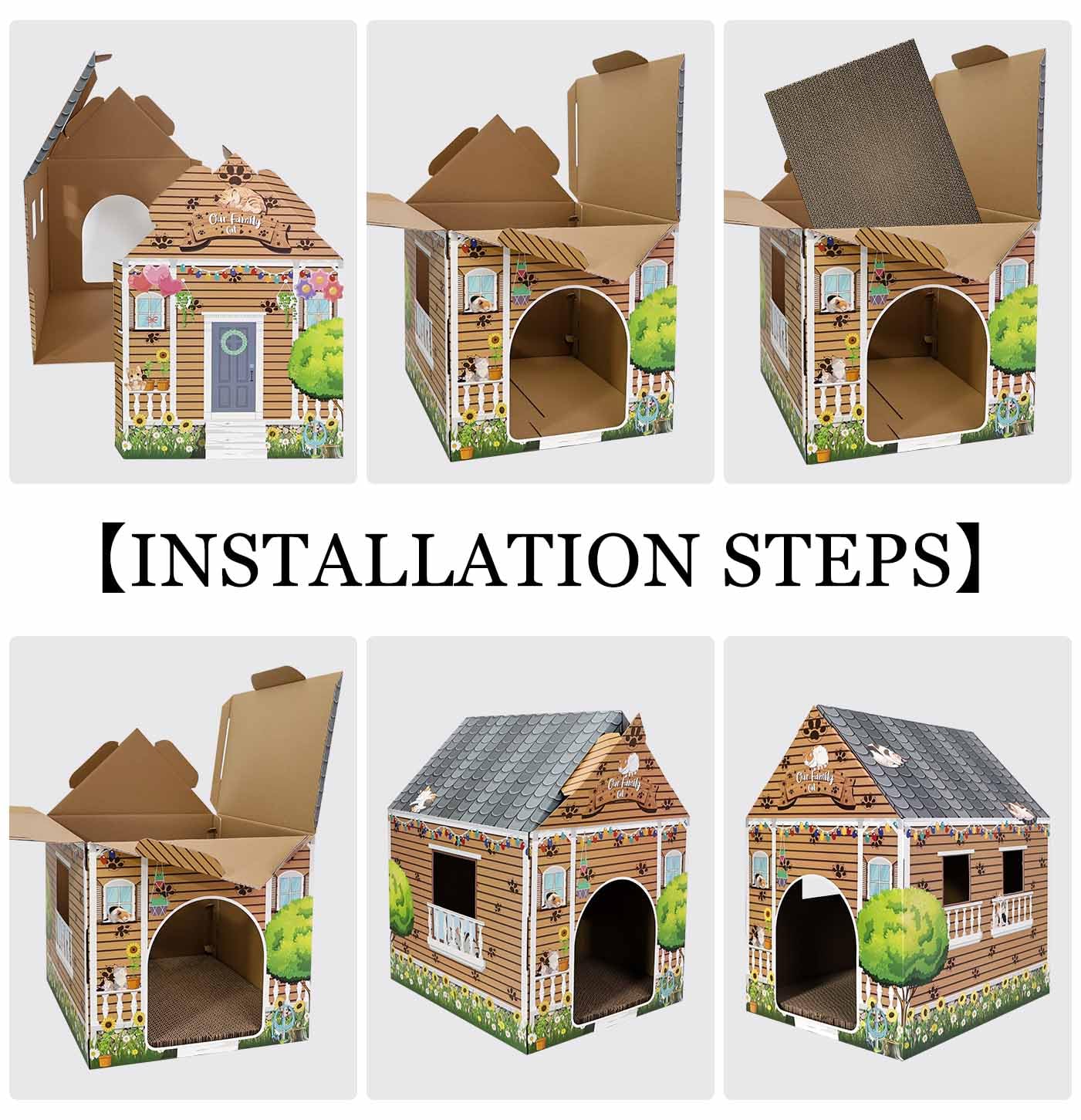AVXINSOK casa-gato-carton-interior-exterior: uso versátil en salón o dormitorio