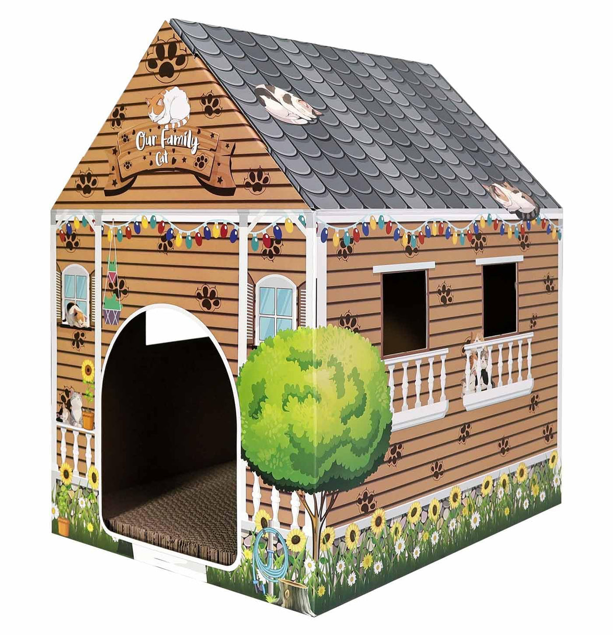 AVXINSOK casa-gato-carton-rascador: ideal para rascar y descansar en interiores