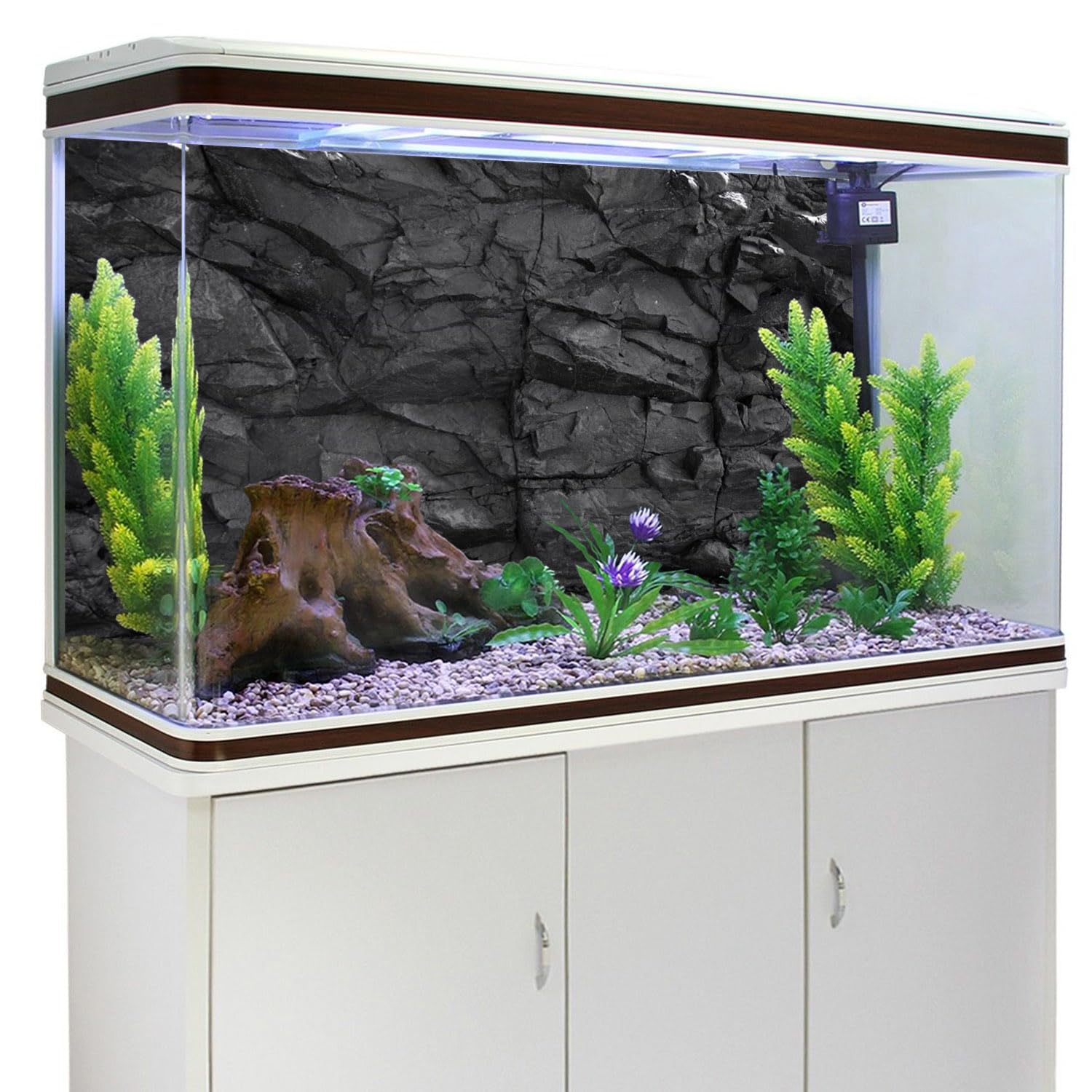Fondo AWERT de acuario, escena de roca para terrario, sensación de profundidad.
