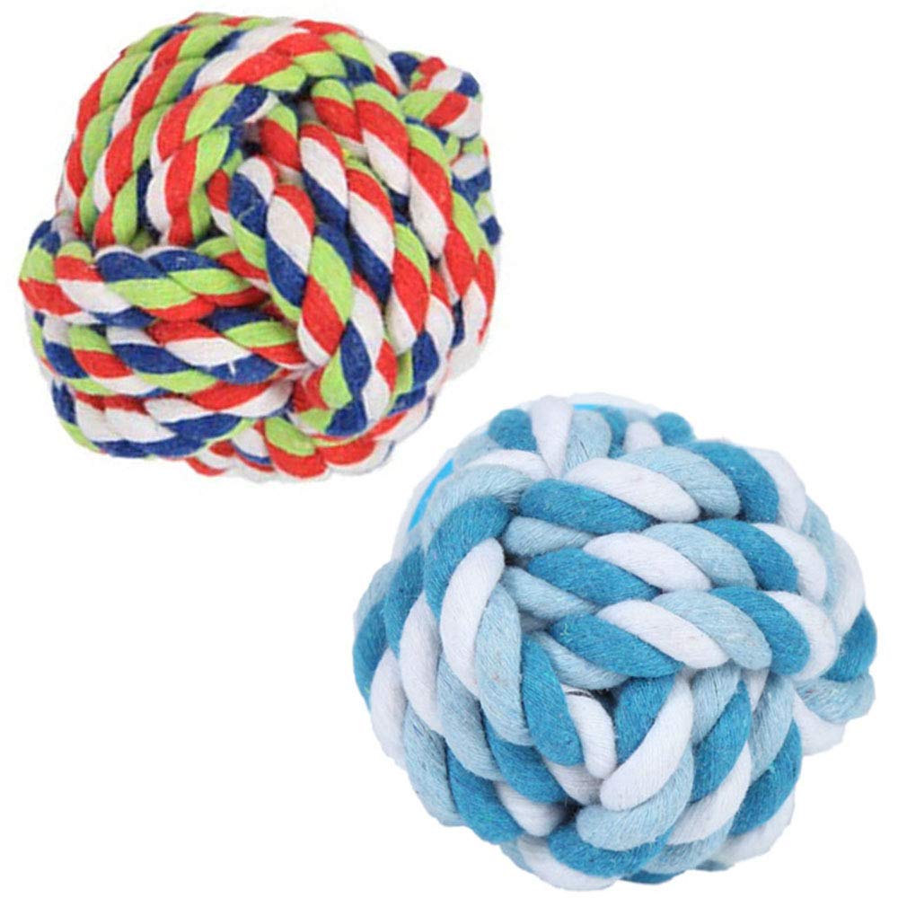 Bola de cuerda Awgusu para perro de tamaño medio en 2 unidades, ideal para juego