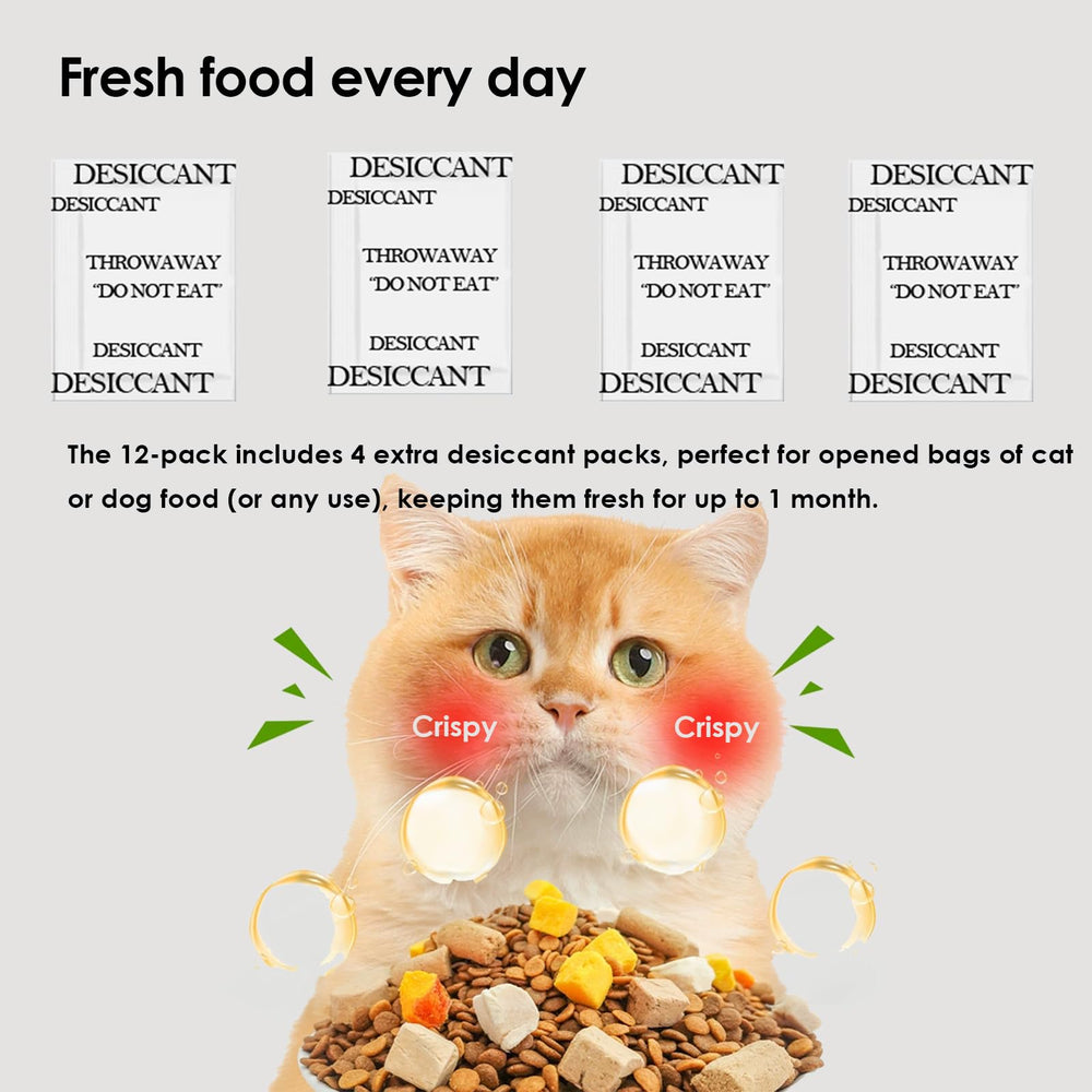 AWoHH almacenamiento seguro de desecante para alimentos de mascotas.