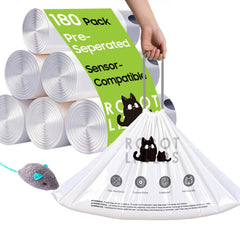 AWoHH bolsas para caja de gato automática, abertura translúcida facilita detección de sensores.