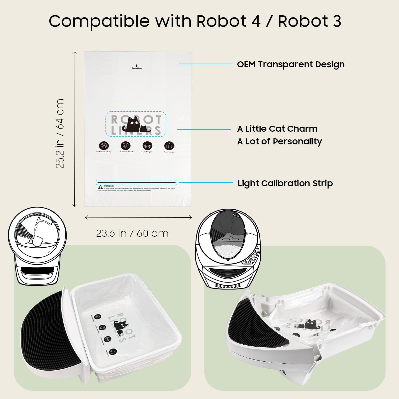 AWoHH bolsas sin desgarros para robot de caja de arena: uso prolongado y limpio.
