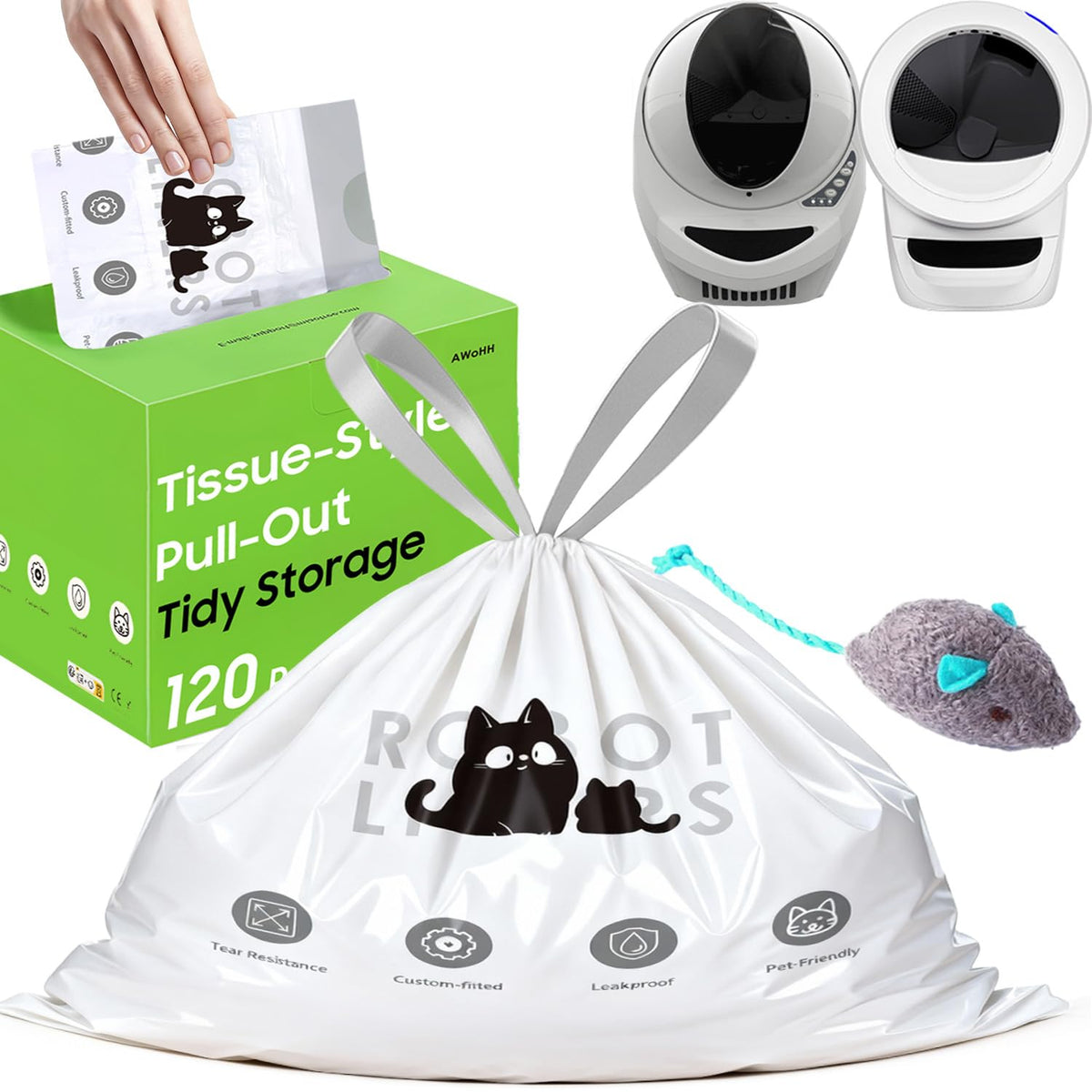 AWoHH liner-robot-5-4-3: compatible con robots de caja, detección de uso precisa.