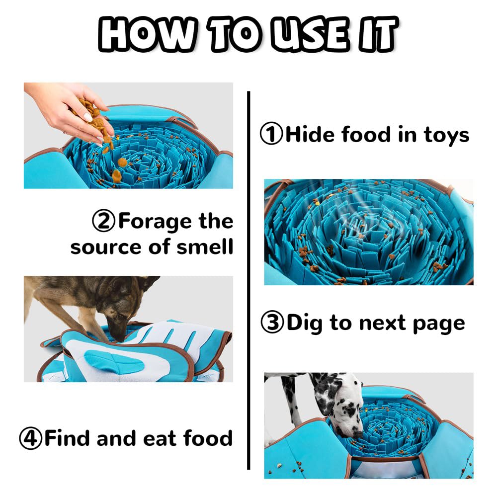 AWOOF Snuffle Mat antideslizante, base estable para sesiones de entrenamiento.