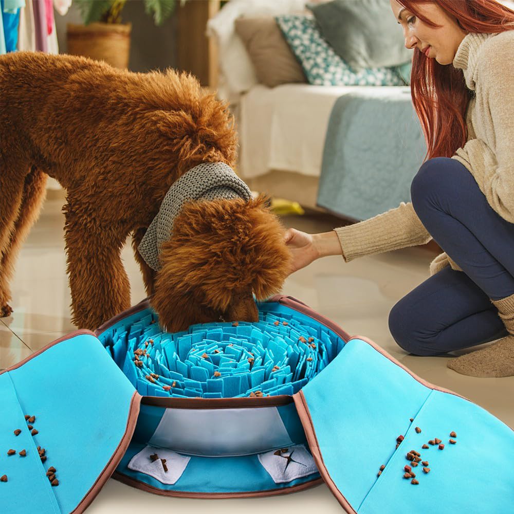 AWOOF Snuffle Mat de viaje, compacto y fácil de guardar.
