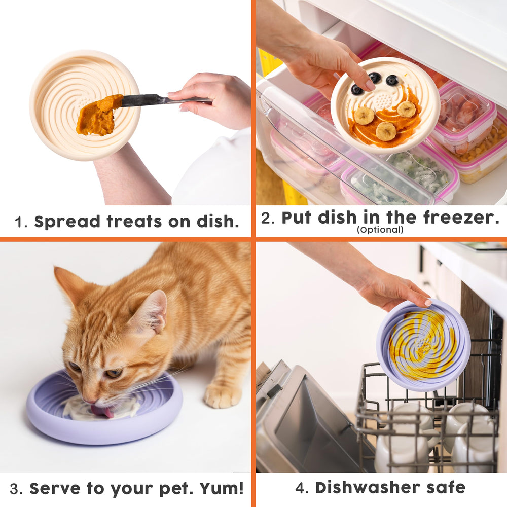 Awoo Lick Dish para perros y gatos, uso versátil