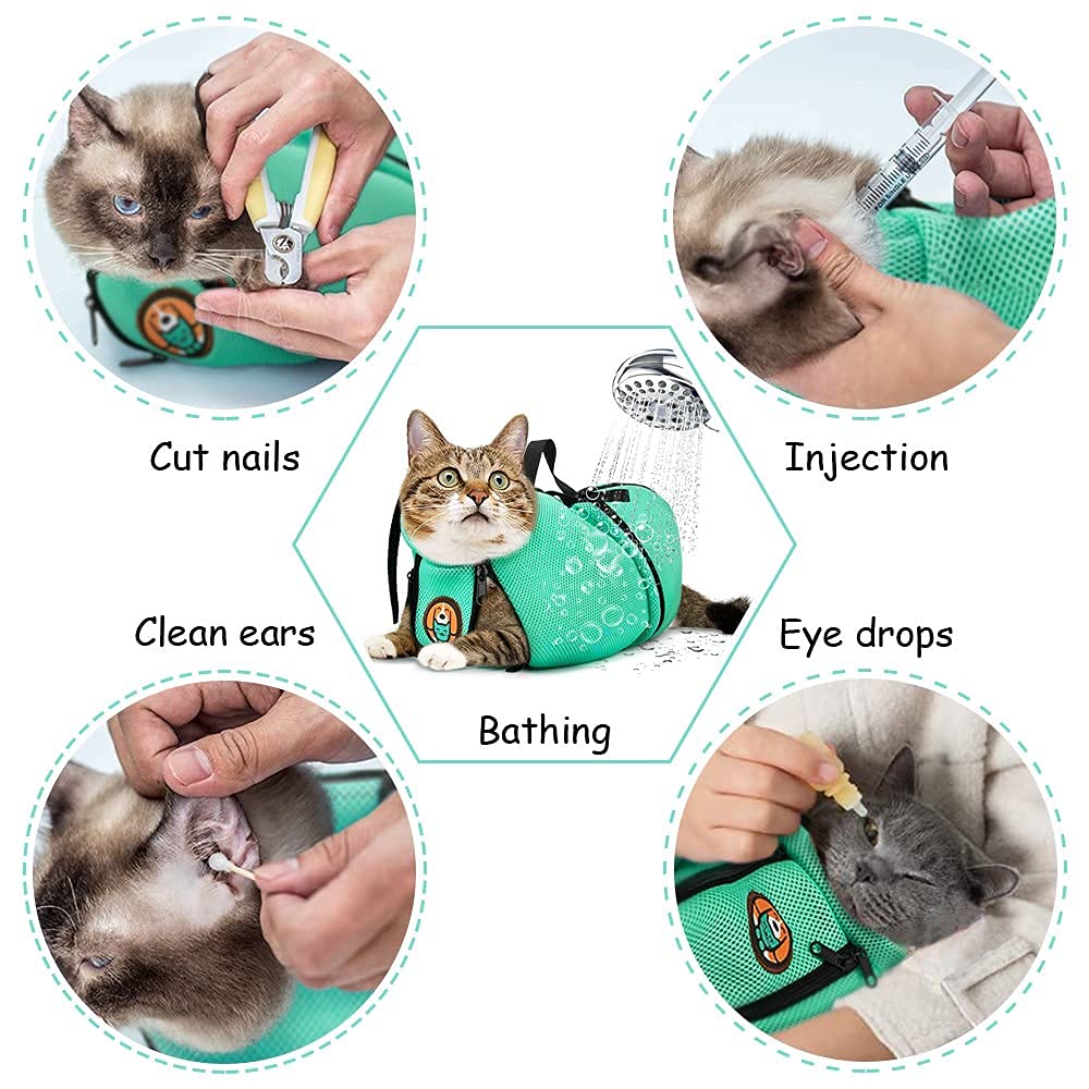 AWOOF bolsa baño para gato con ajuste para comodidad durante la limpieza